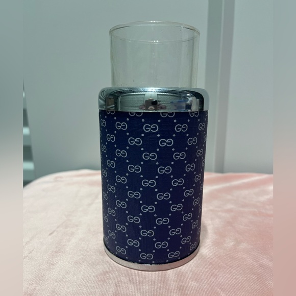Gucci Blue and White Logo Drink holder 1970-1980s.Only 1 with original glass.